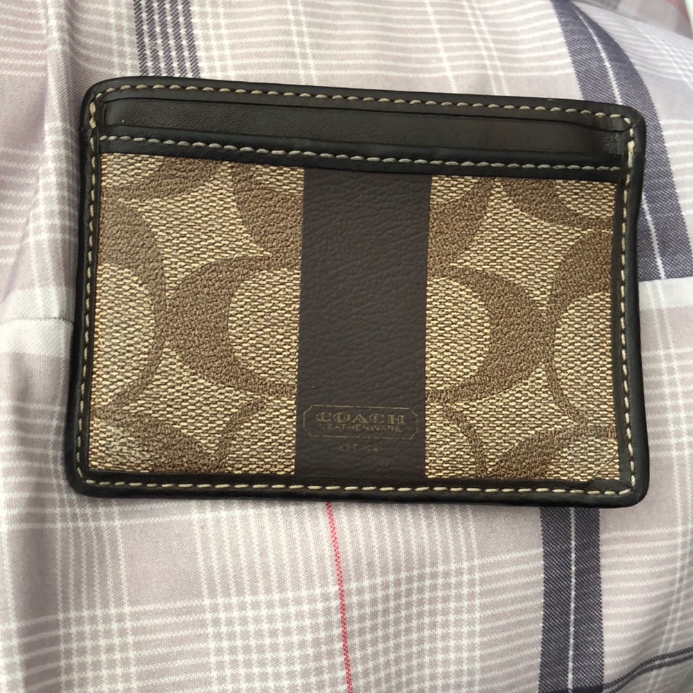 Used Coach card case wallet